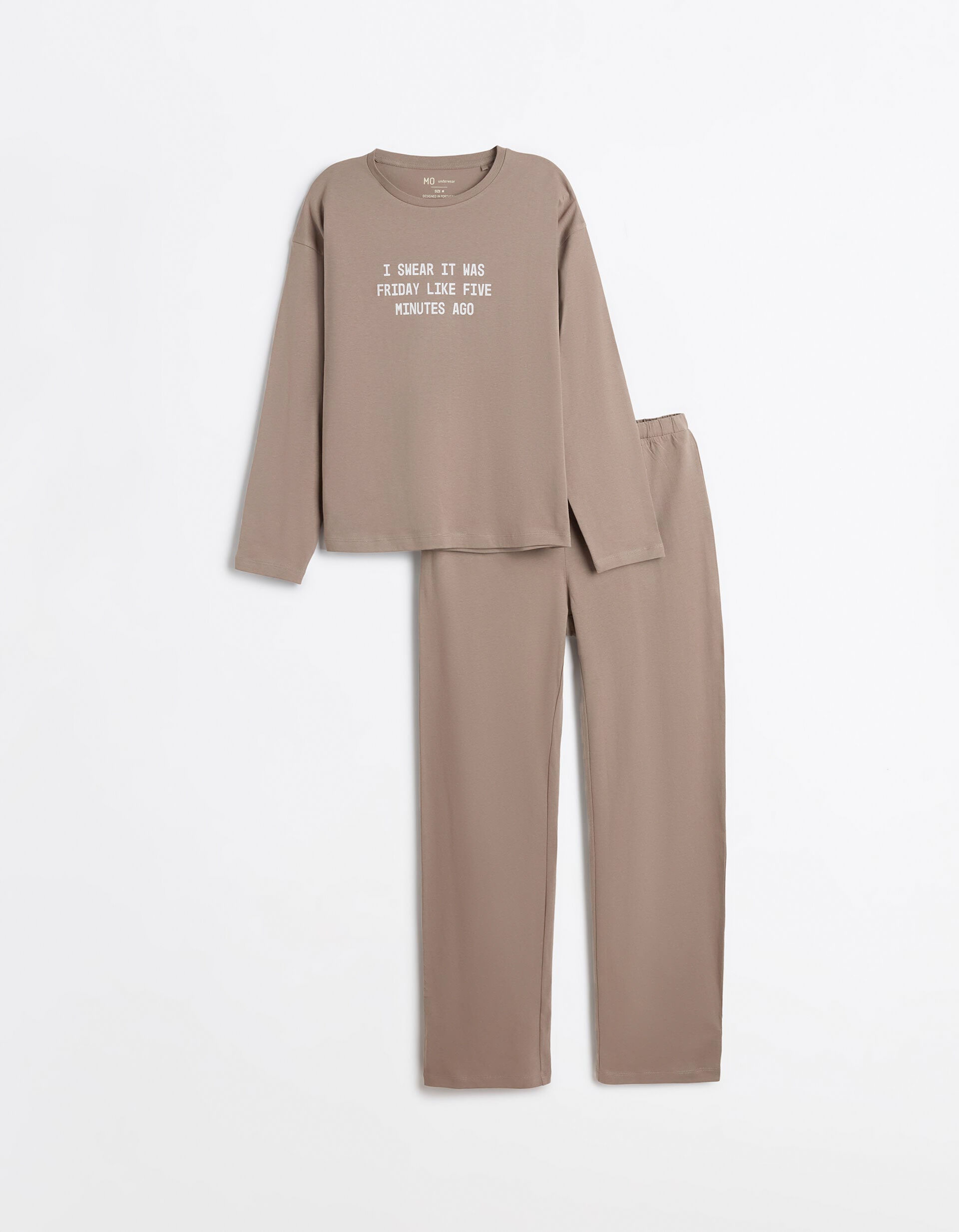 Comprar Online Pijama Jersey Estampado, Mulher, Castanho Claro