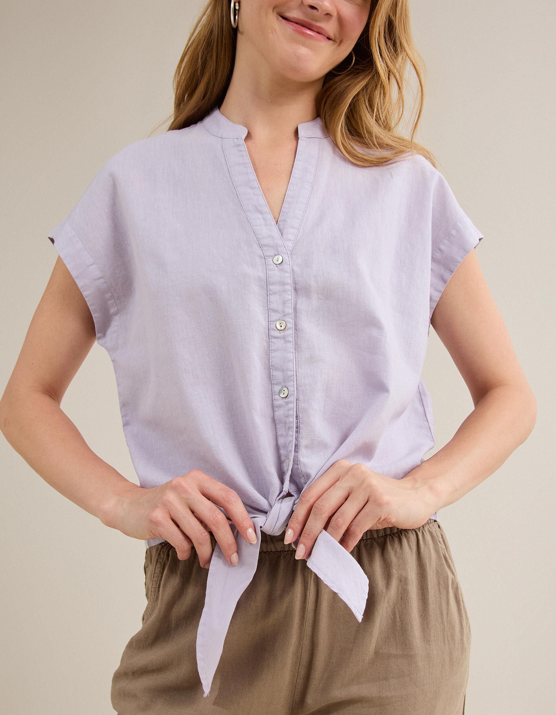 Comprar Online Blusa Com Linho, Mulher, Lil&aacute;s