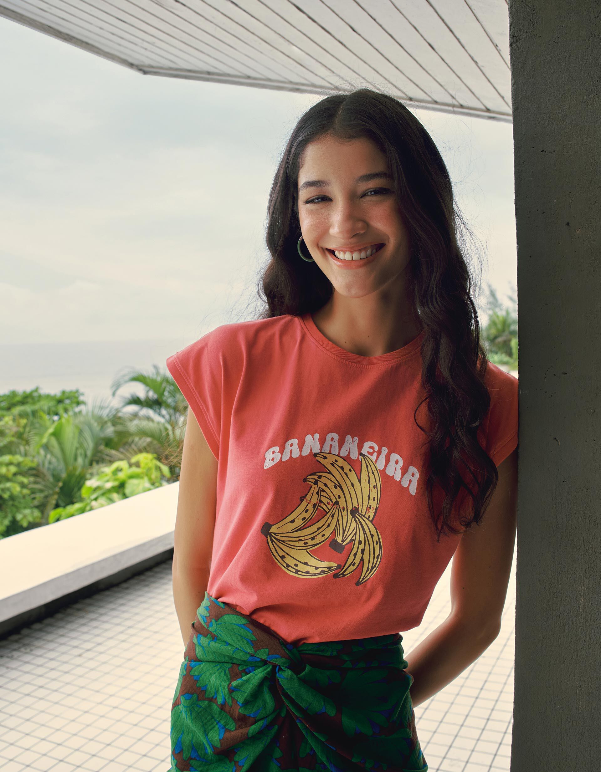 Comprar Online T-shirt Estampada, Mulher, Rosa Escuro