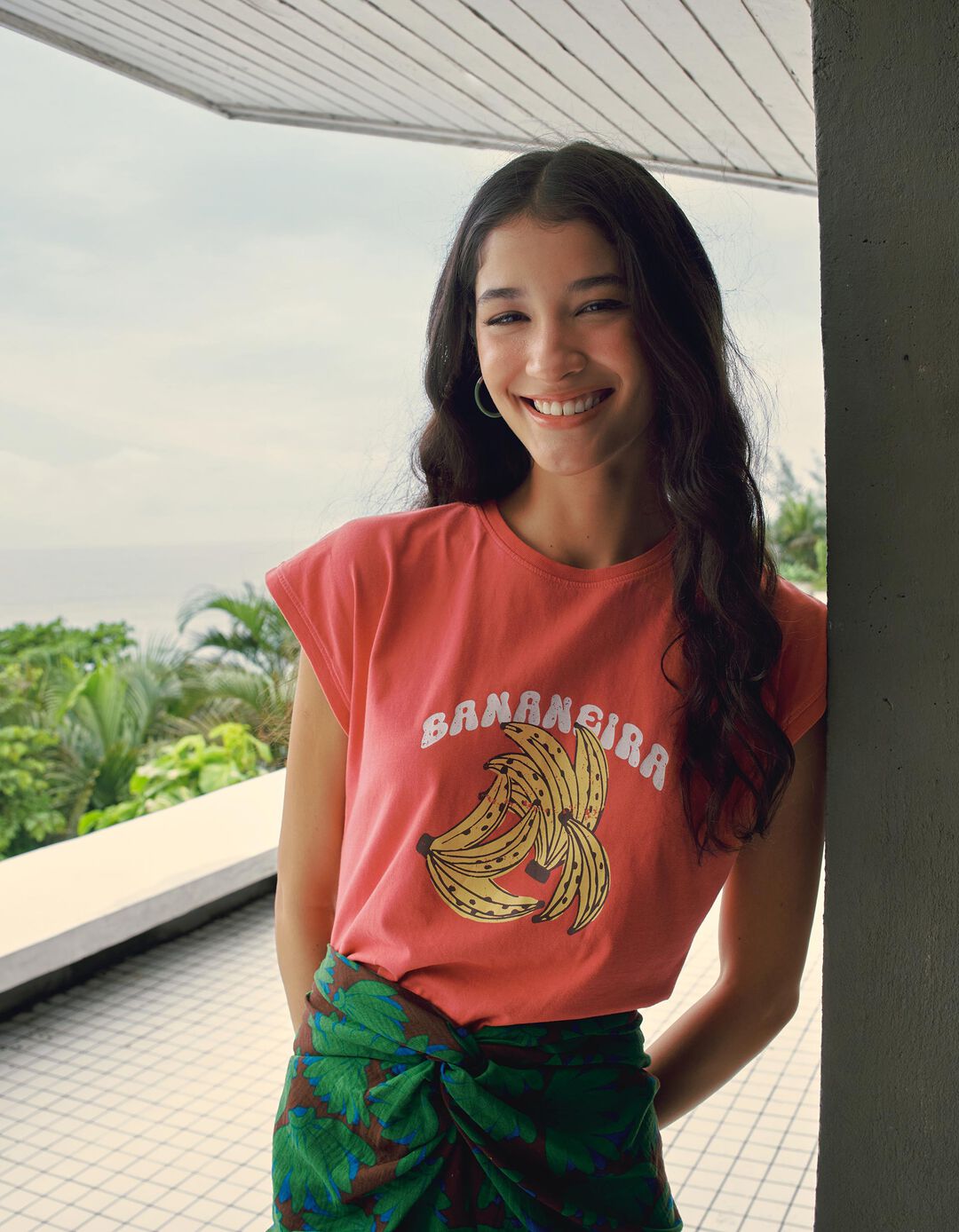 T-shirt Estampada, Mulher, Rosa Escuro