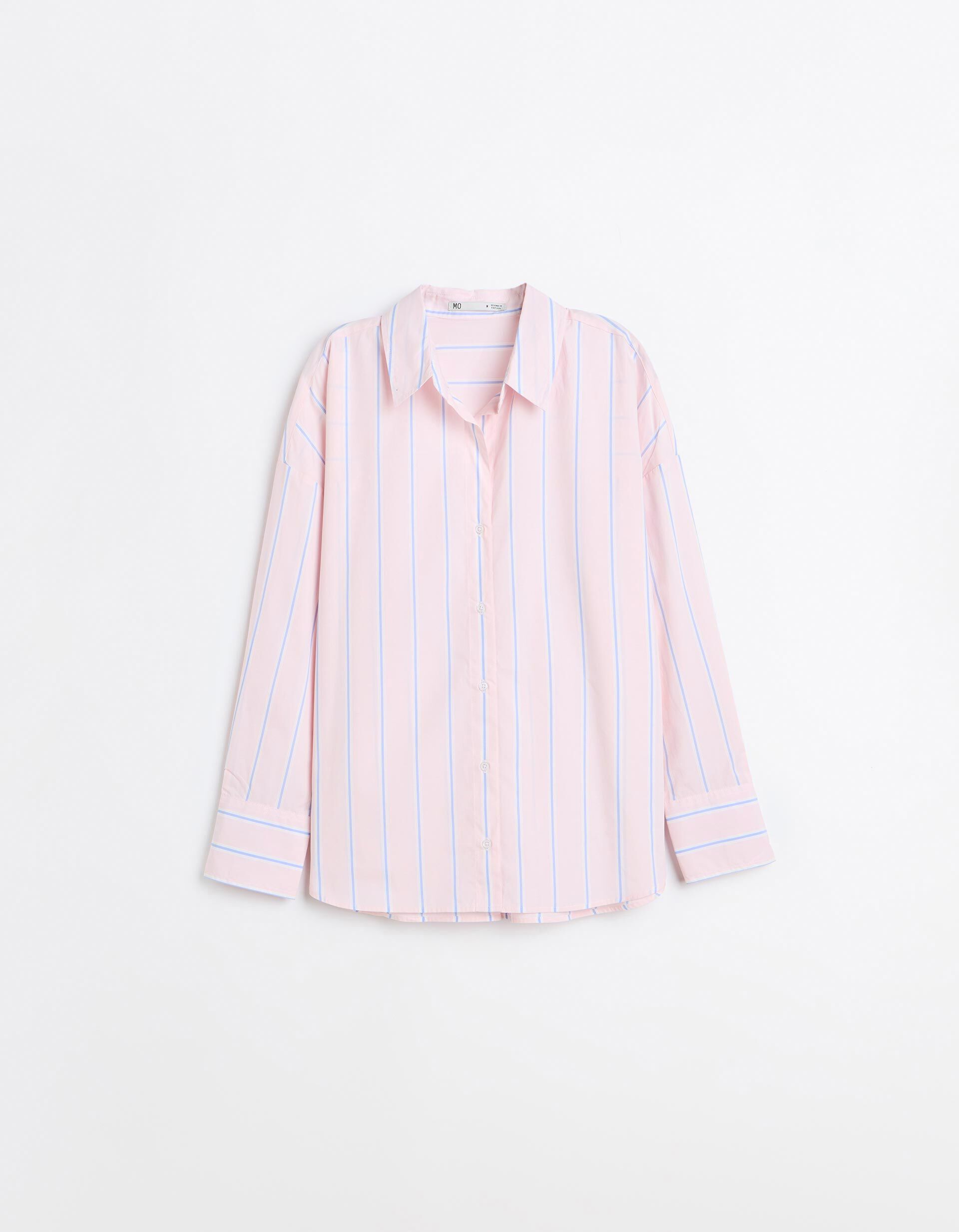 Comprar Online Camisa Oversize &Agrave;s Riscas, Mulher, Rosa Claro