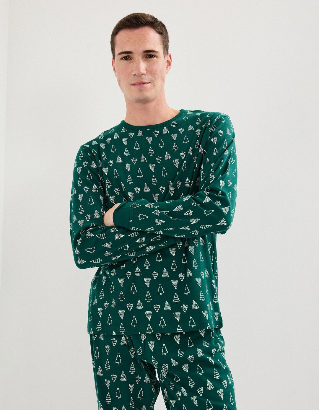 Pijama de Natal, Homem, Verde Escuro 