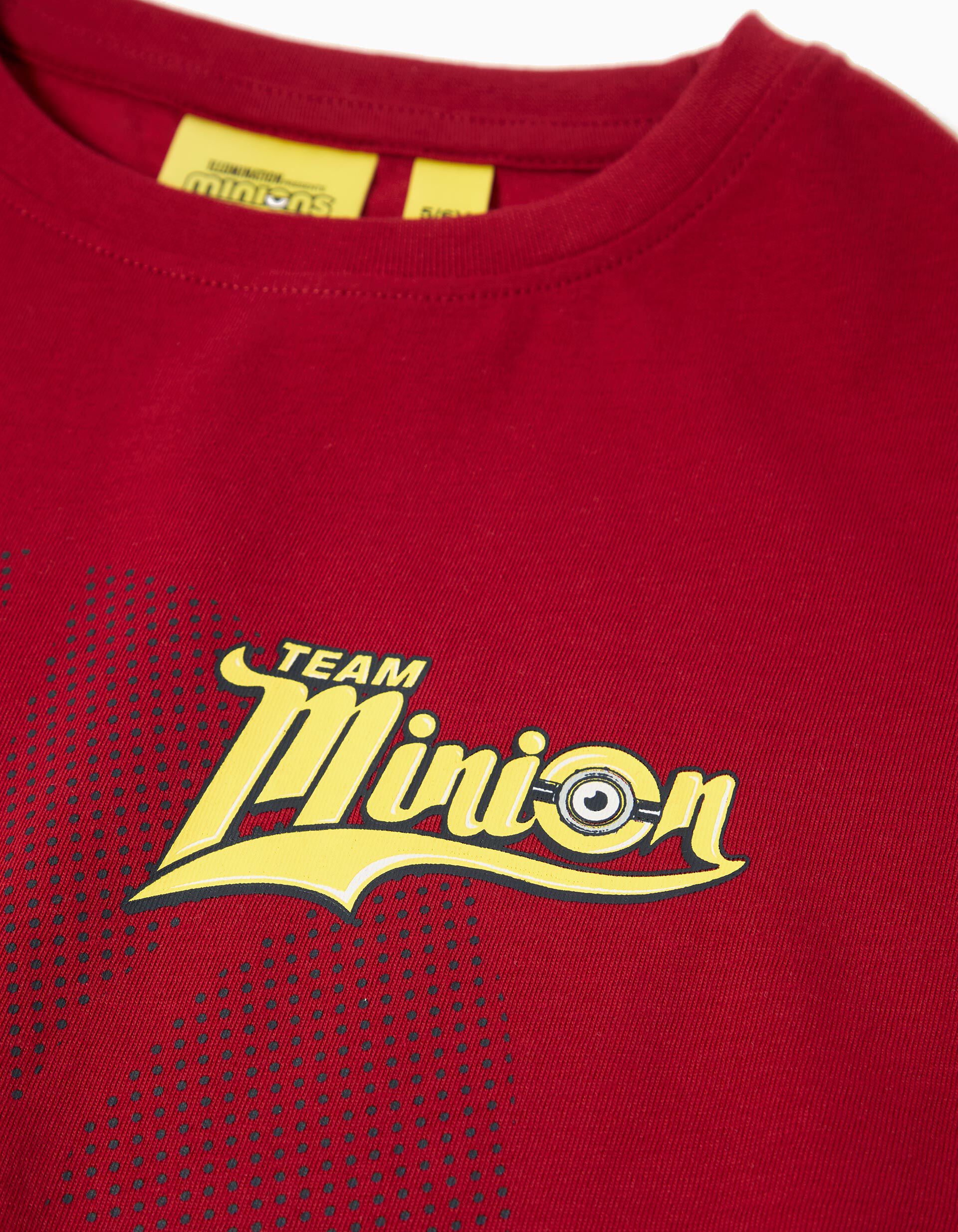 Comprar Online T-shirt 'Minions', Menino, Vermelho Escuro