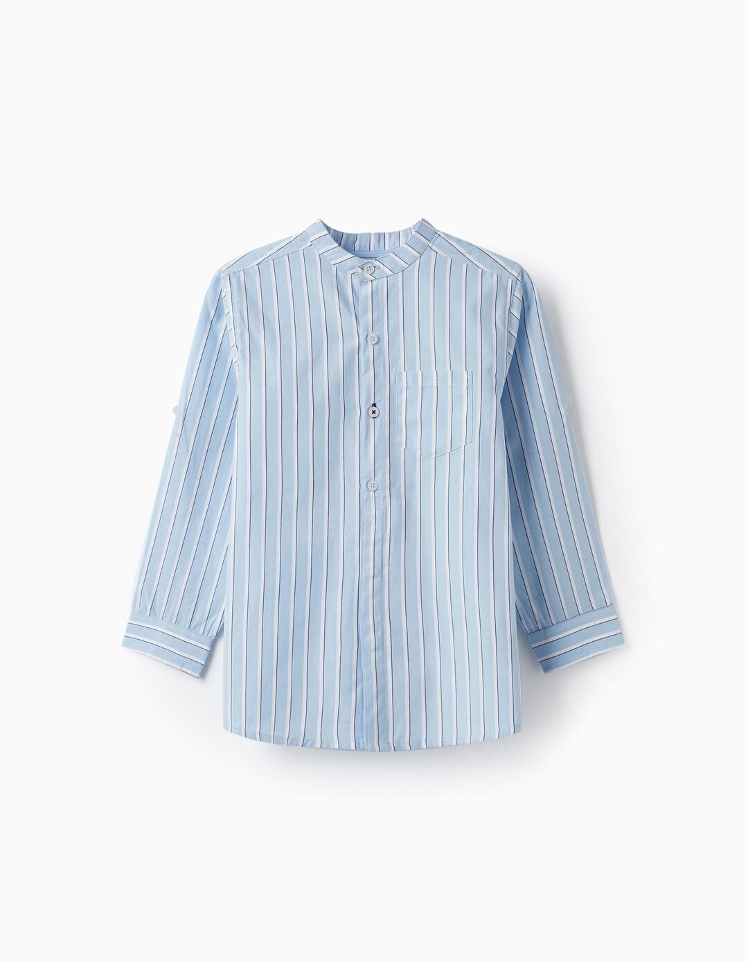 Striped Cotton Shirt for Boys, Blue/White