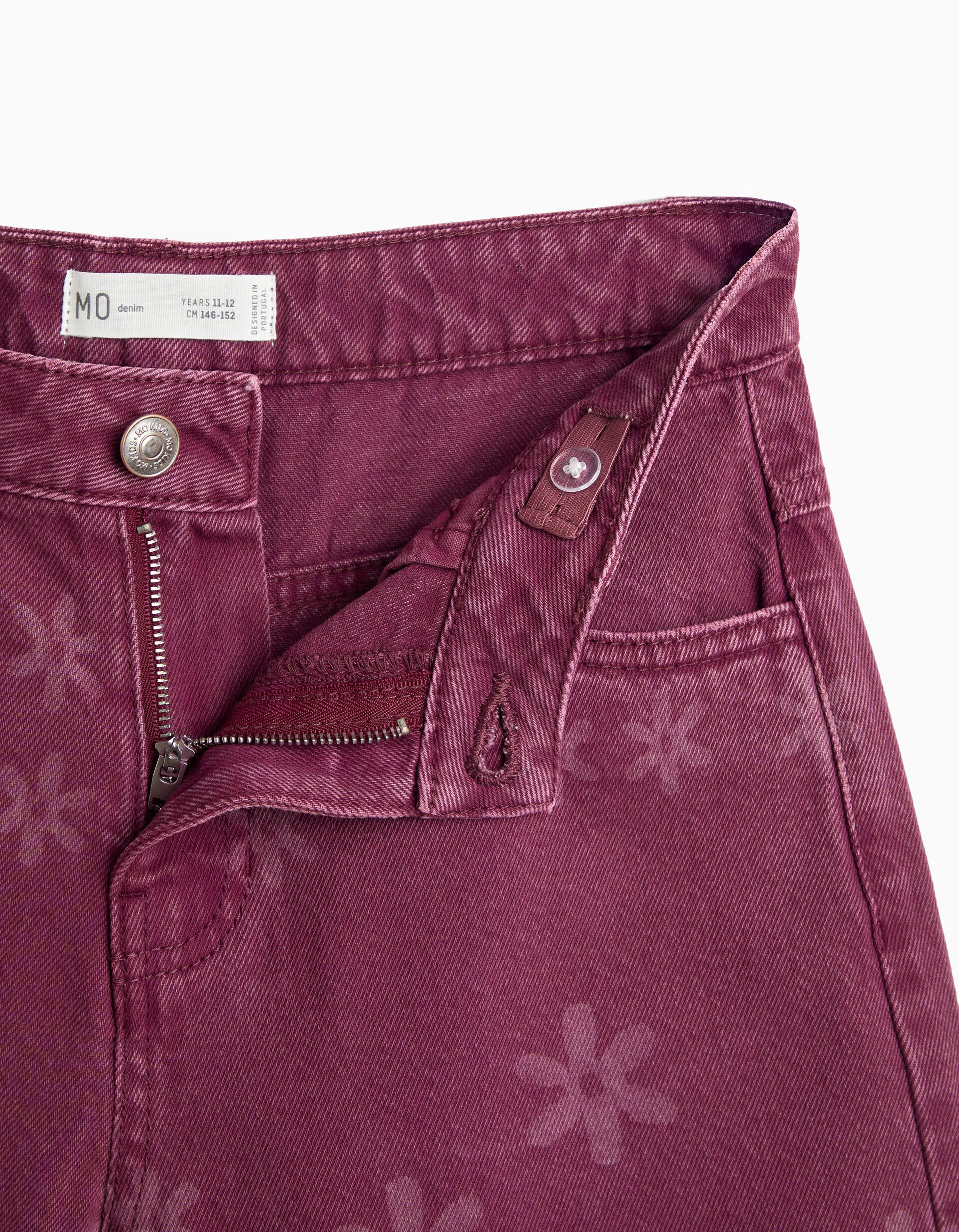 Comprar Online Cal&ccedil;as De Ganga Wide Leg &Agrave;s Flores, Menina, Rosa Escuro