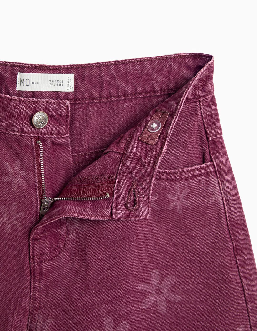 Cal&ccedil;as De Ganga Wide Leg &Agrave;s Flores, Menina, Rosa Escuro