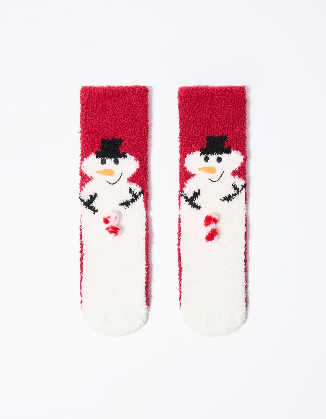 Par de Meias Antiderrapantes Natal, Homem, Vermelho