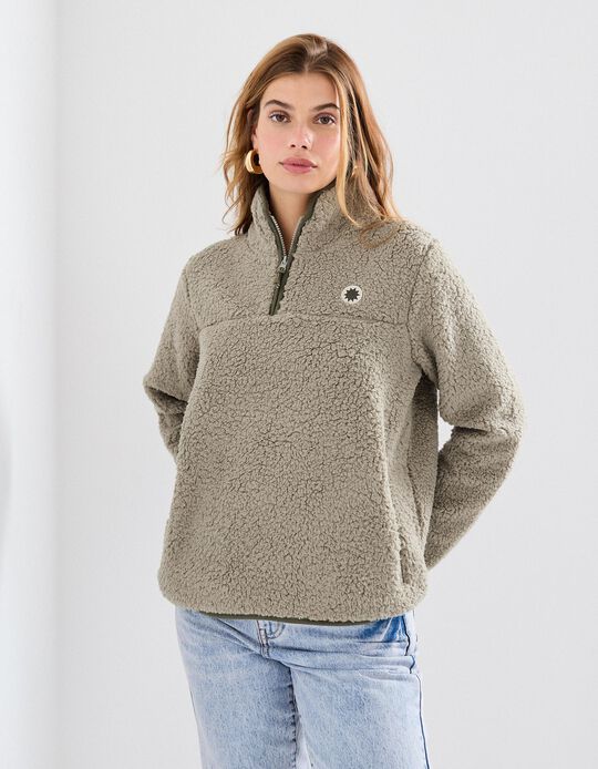 Comprar Online Sweatshirt Sherpa, Mulher, Verde Escuro