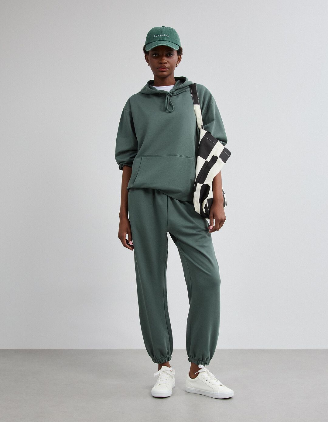 Sweatshirt Com Capuz, Mulher, Verde Escuro