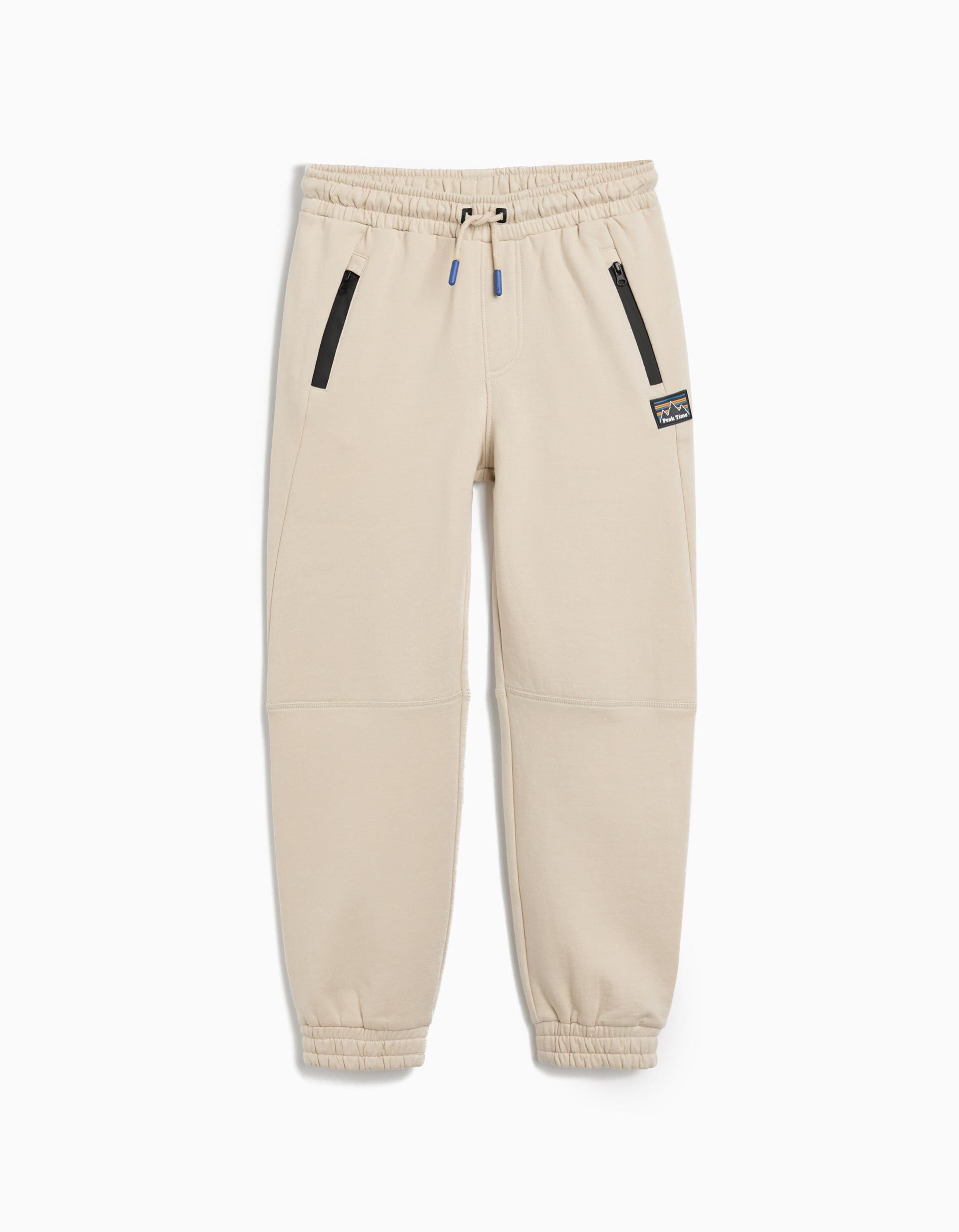 Comprar Online Cal&ccedil;as de Jogging com Algod&atilde;o, Menino, Bege