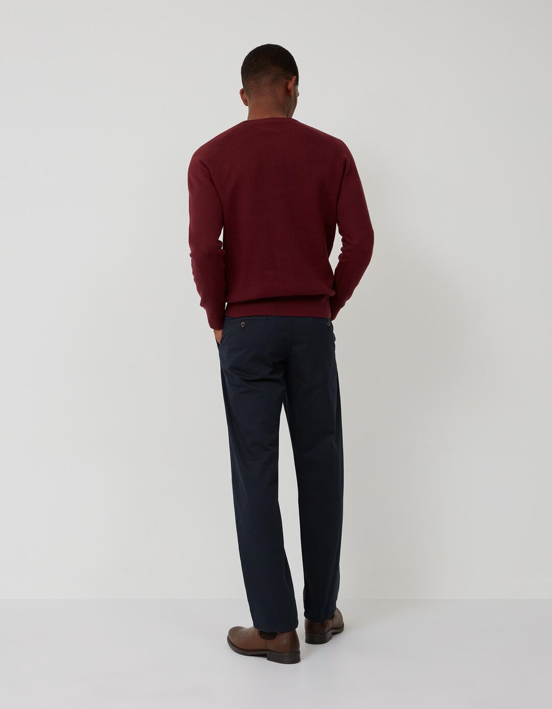 Regular Fit Twill Trousers, Men, Dark Blue