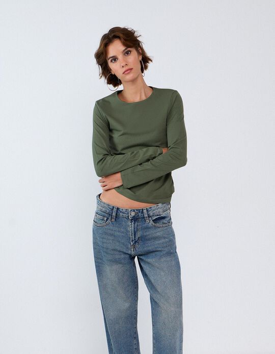 Comprar Online Camisola De Manga Comprida, Mulher, Verde Escuro