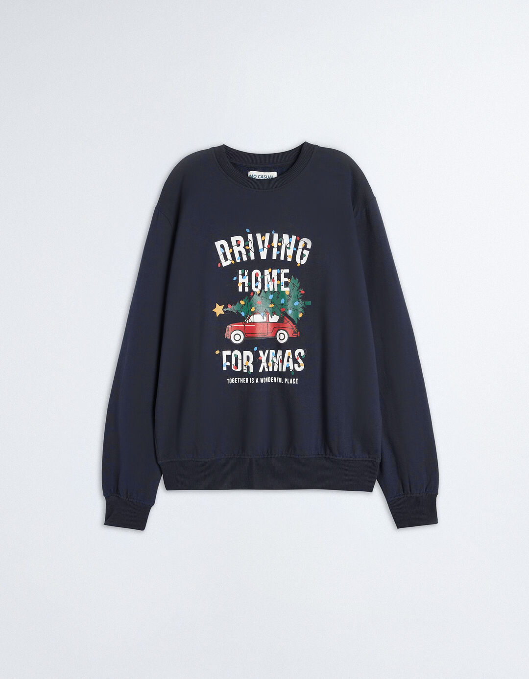 'Christmas' Fleece Sweatshirt, Men, Dark Blue