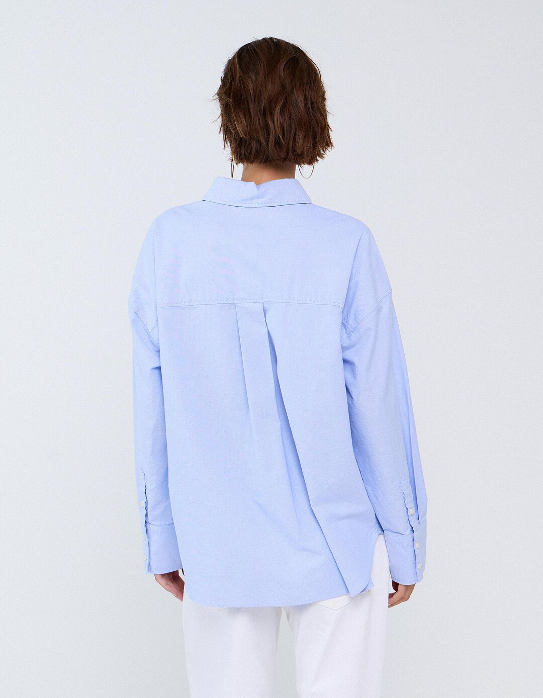 Camisa Oxford, Mulher, Azul