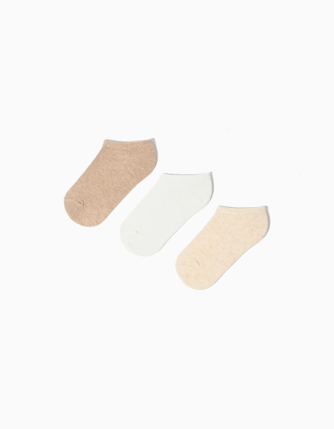 Pack 3 Pares de Meias Tornozelo, Menina, Multicor 