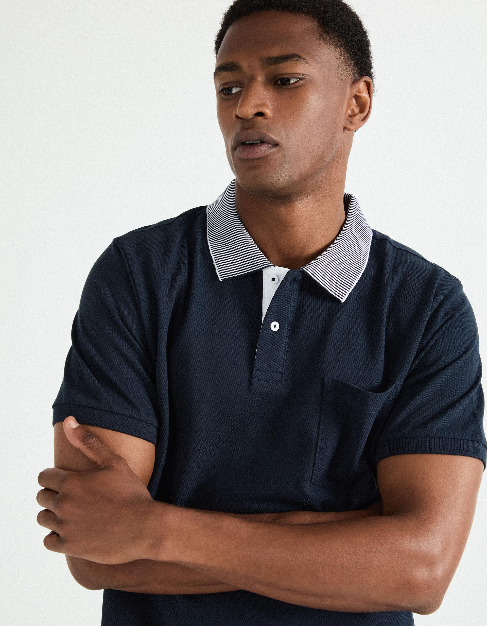 Comprar Online Polo Piquet Manga Curta, Homem, Azul Escuro