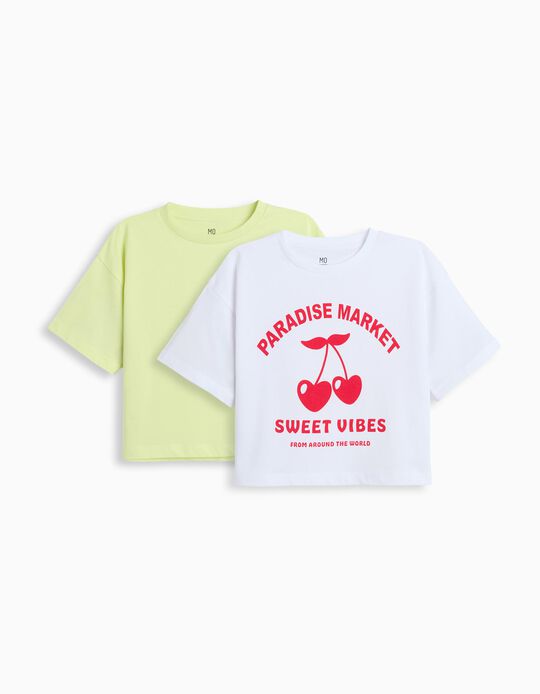Comprar Online Pack 2 T-shirts, Menina, Branco
