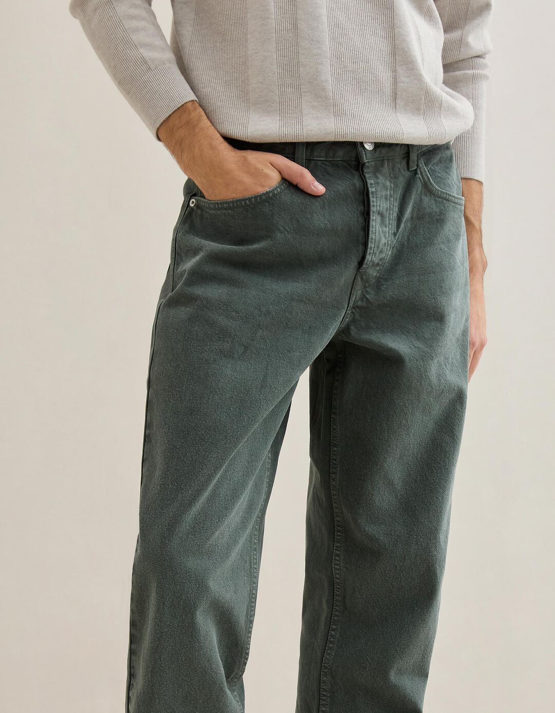 Cal&ccedil;as de Ganga 'Relaxed Fit', Homem, Verde Escuro