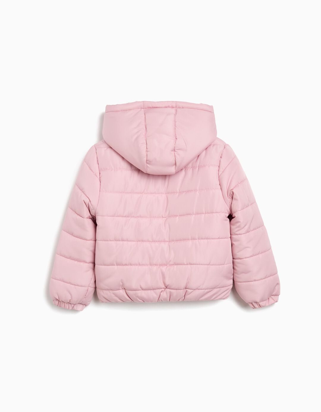 Casaco Acolchoado Capuz, Menina, Rosa Claro