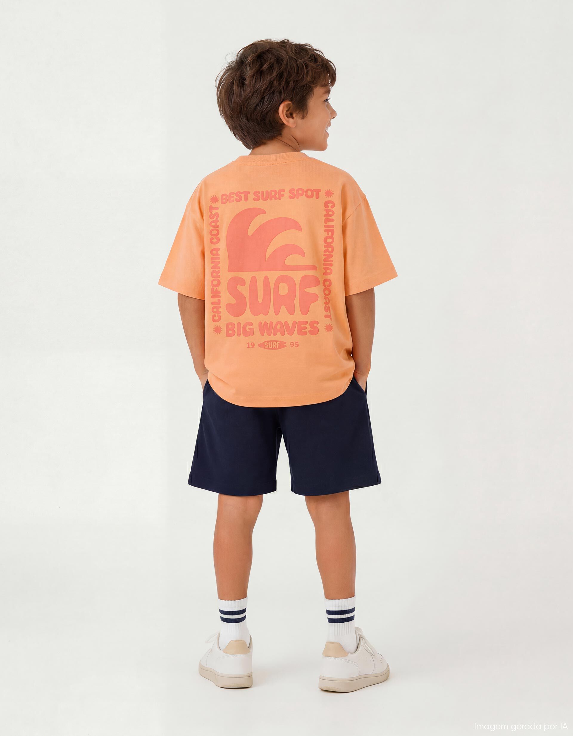Comprar Online Conjunto T-shirt e Cal&ccedil;&otilde;es, Menino, Laranja Claro