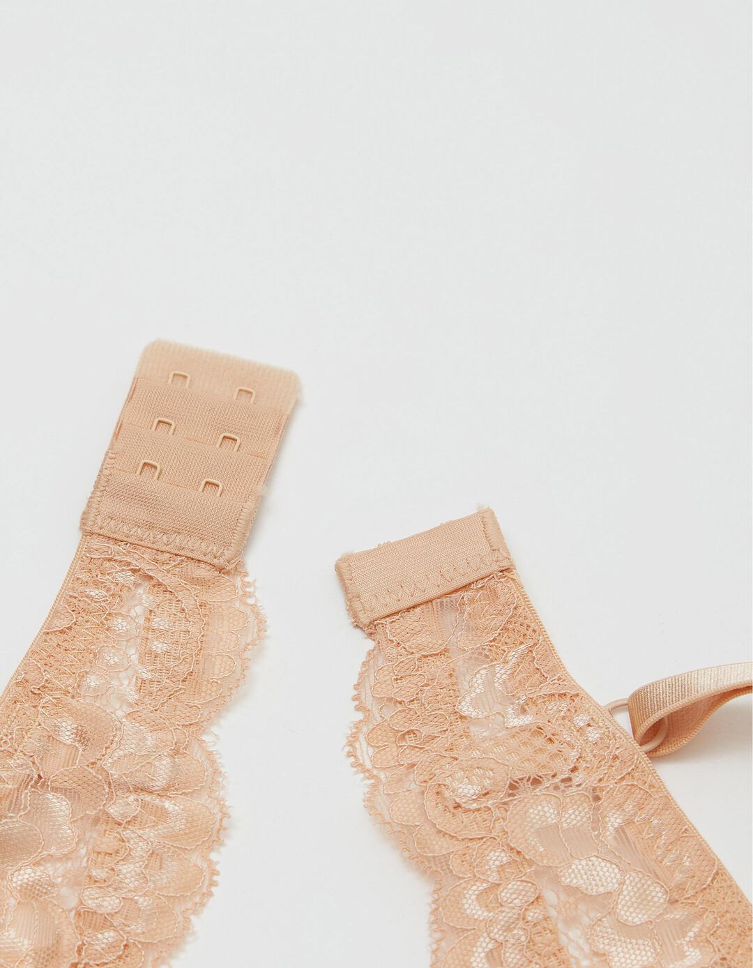 Bra with Lace Trim, Beige