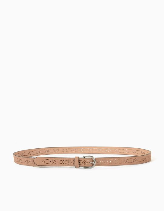 Perforated Belt for Women, Pink