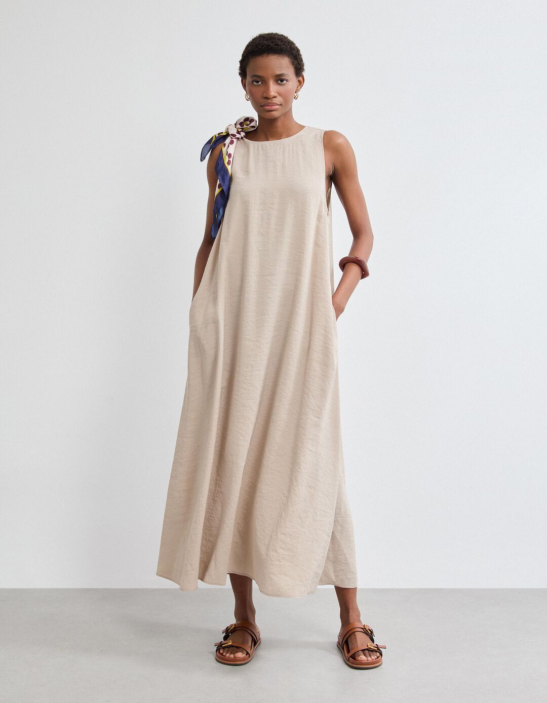 Vestido Modal, Mulher, Bege