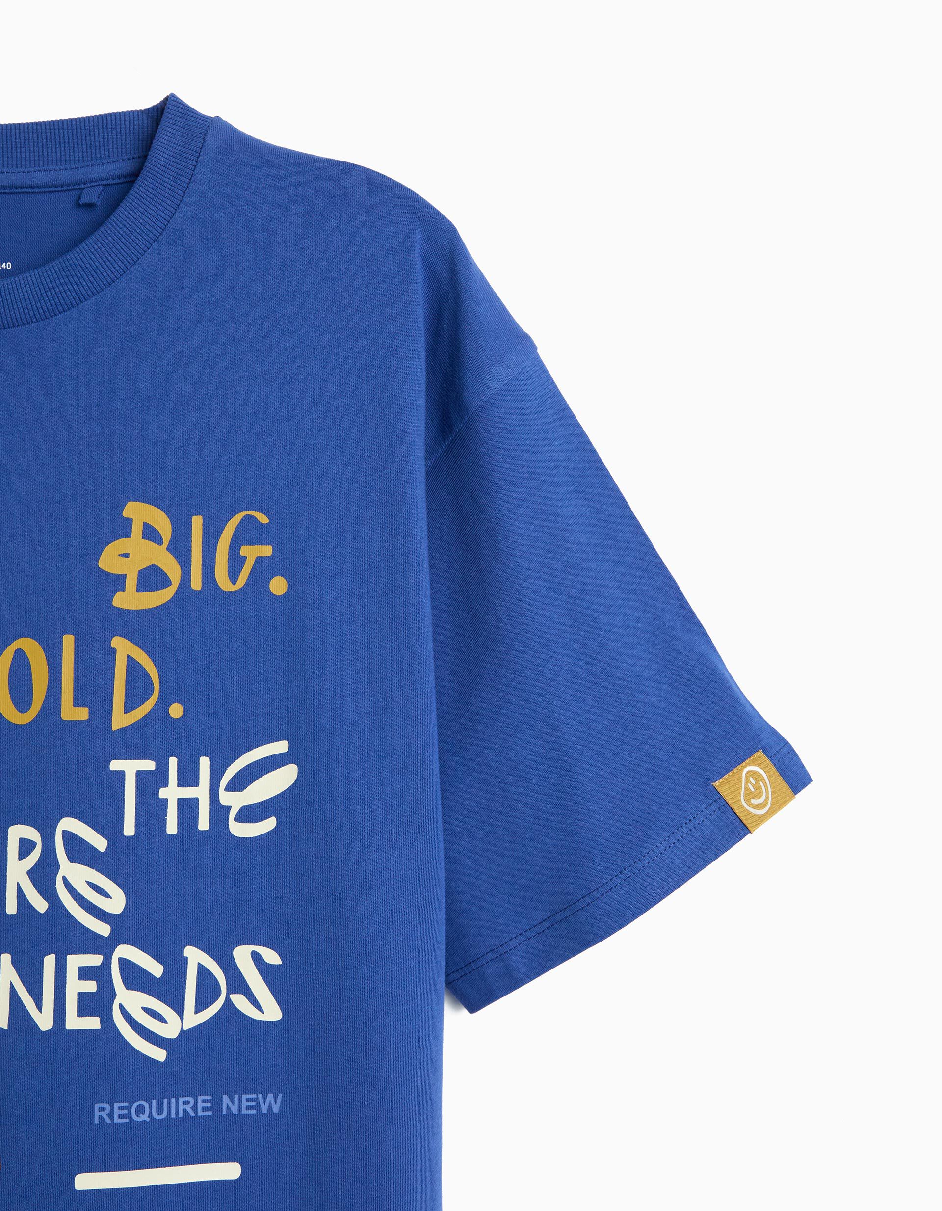 Comprar Online T-shirt Estampada 'Loose Fit', Menino, Azul Escuro