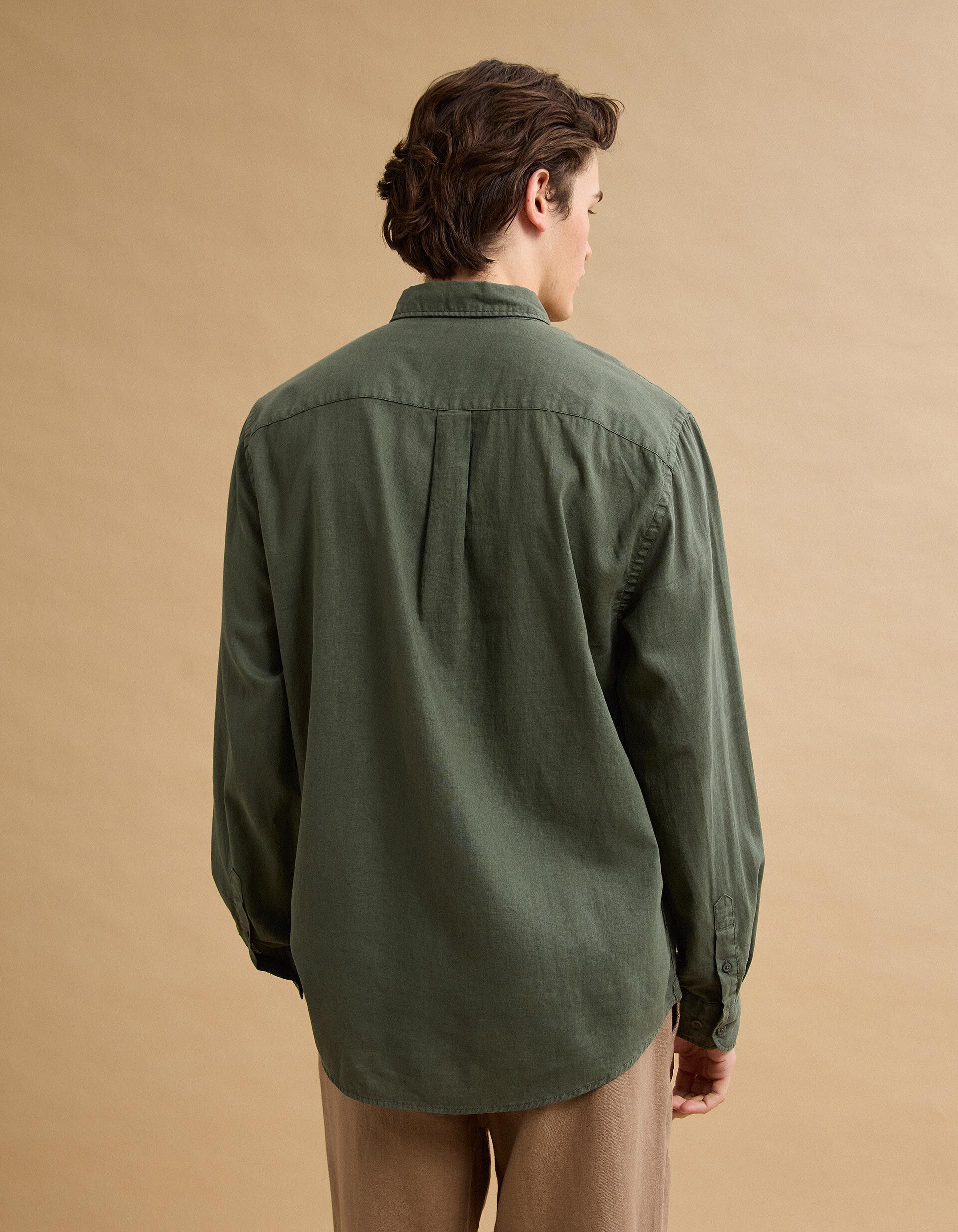 Comprar Online Camisa com Linho, Homem, Verde Escuro