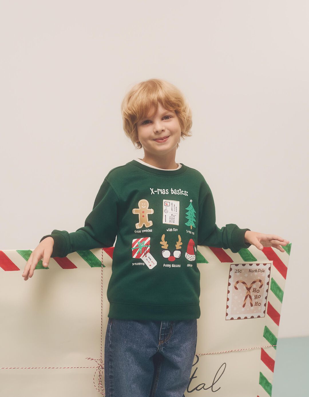 Sweatshirt de Natal, Menino, Verde