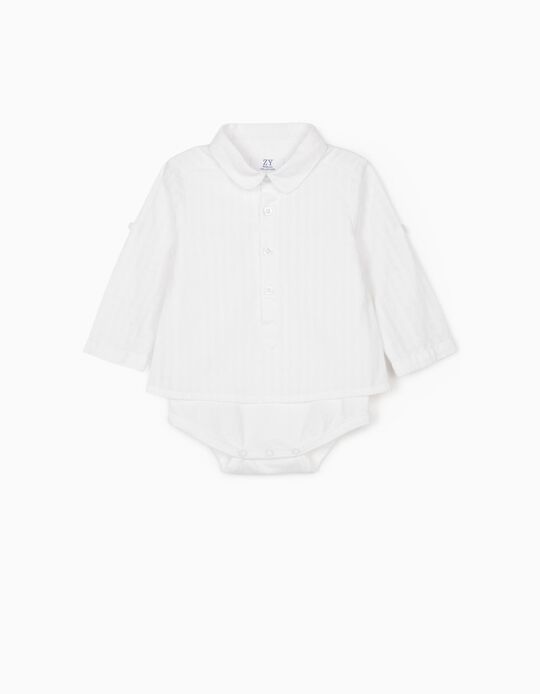 Shirt Bodysuit for Newborn Baby Boys, White