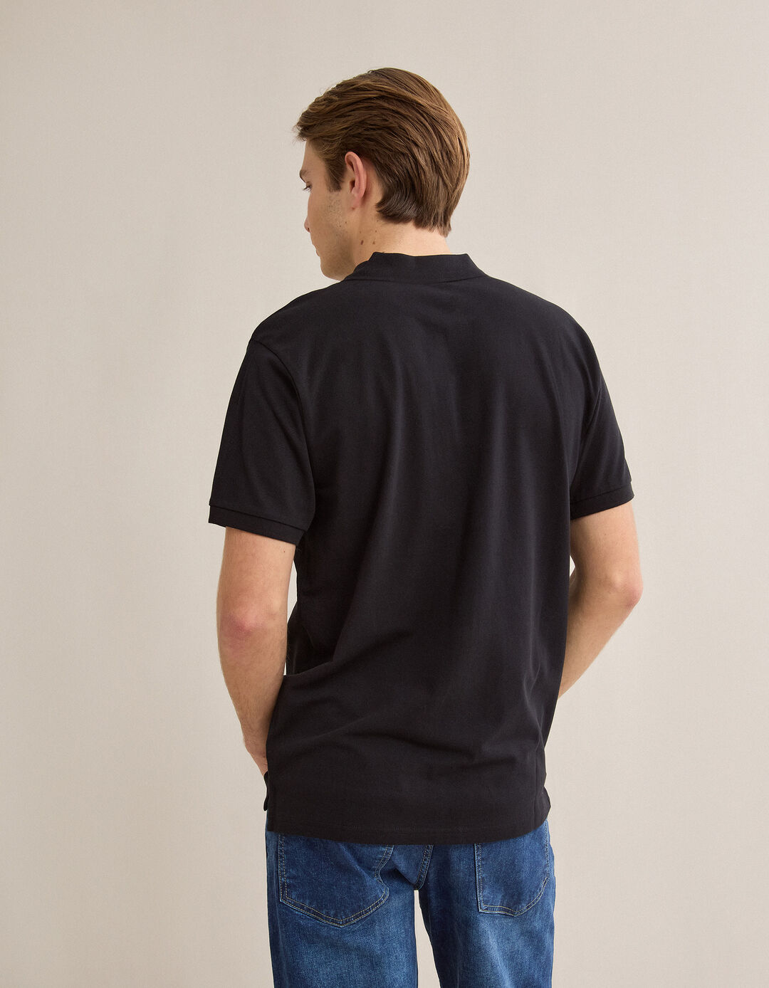 Polo Piquet, Homem, Preto