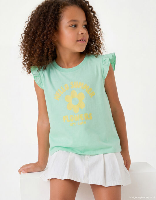 Comprar Online T-shirt Estampada, Menina, Verde Claro