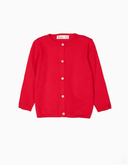 Casaco de Malha para Beb&eacute; Menina, Vermelho