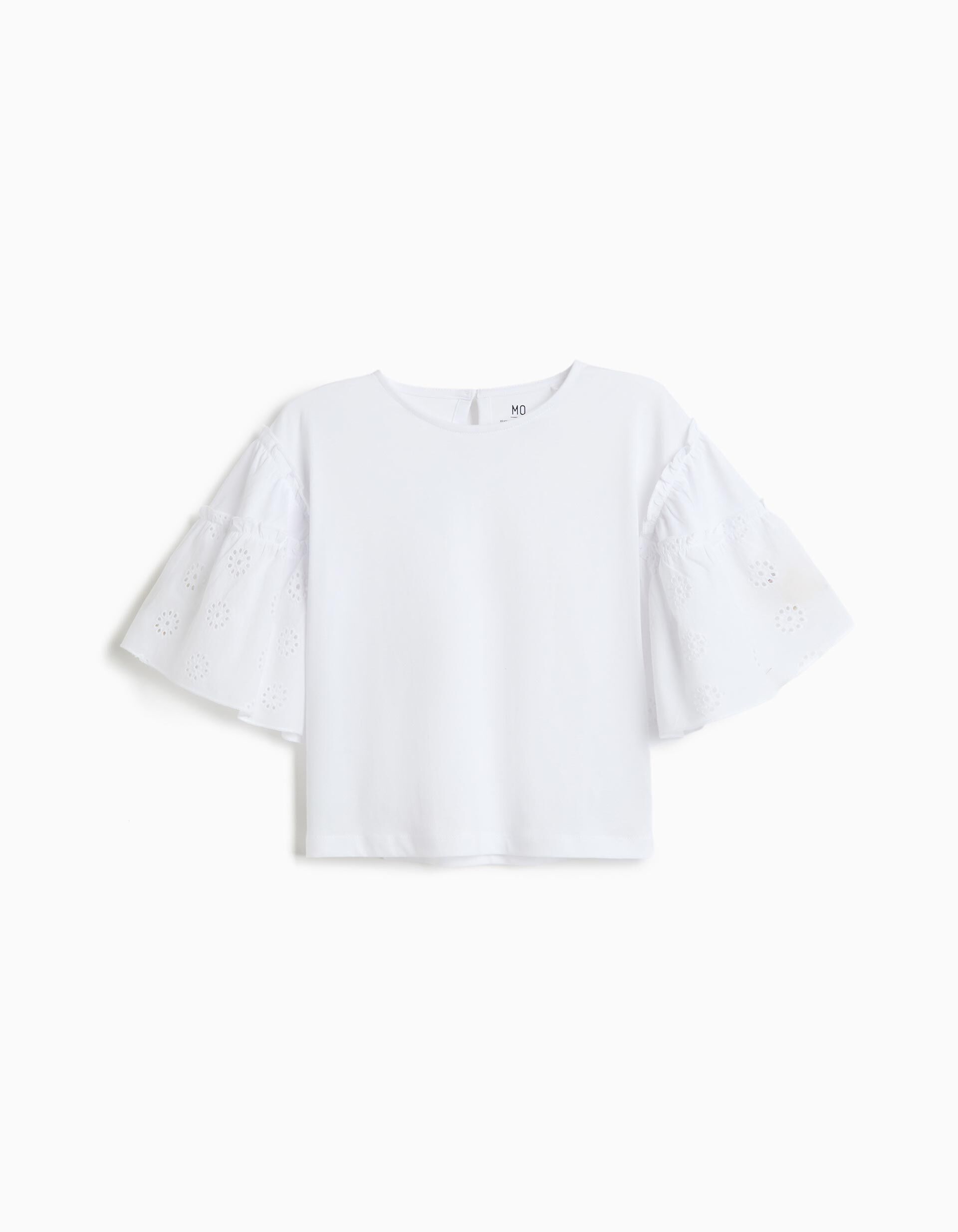 T-shirt Boxy, Menina, Branco