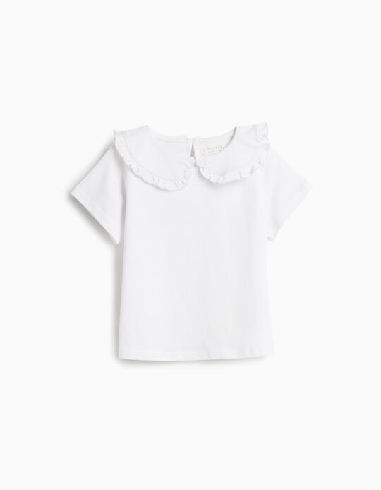 Comprar Online T-shirt com Gola, Menina, Branco