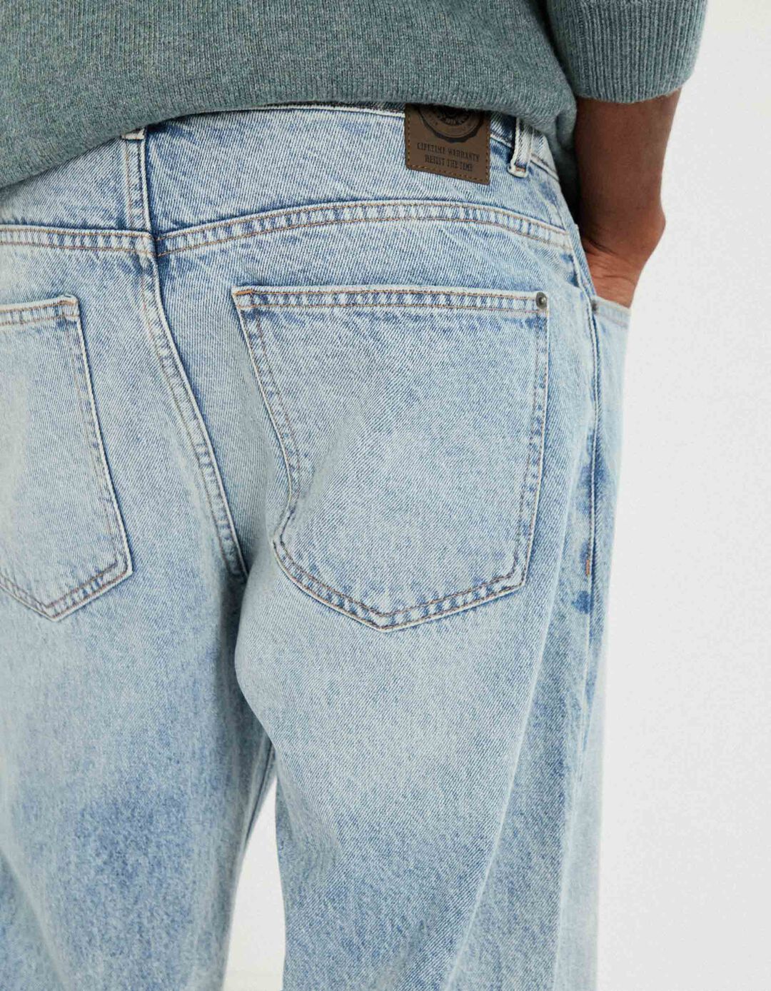 Calças de Ganga 'Relaxed Fit', Homem, Azul Claro