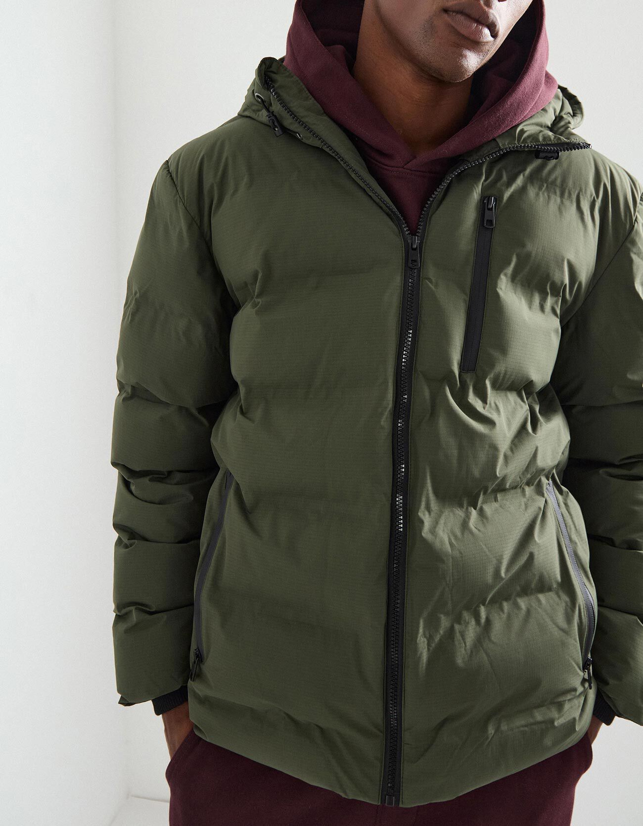 Comprar Online Casaco Acolchoado com Capuz, Homem, Verde