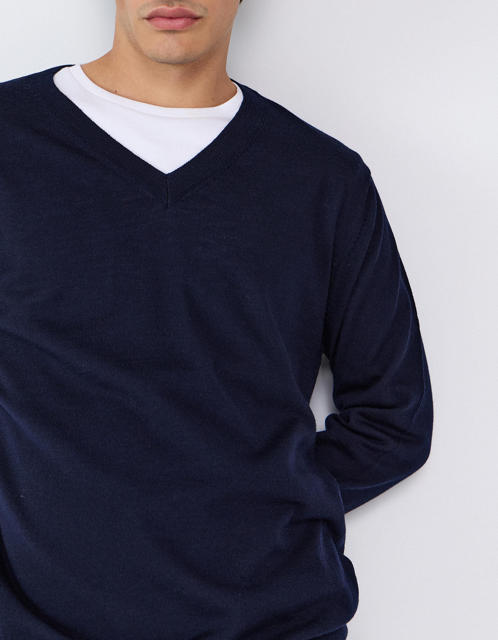 Comprar Online Camisola De L&atilde; Merino, Homem, Azul Escuro
