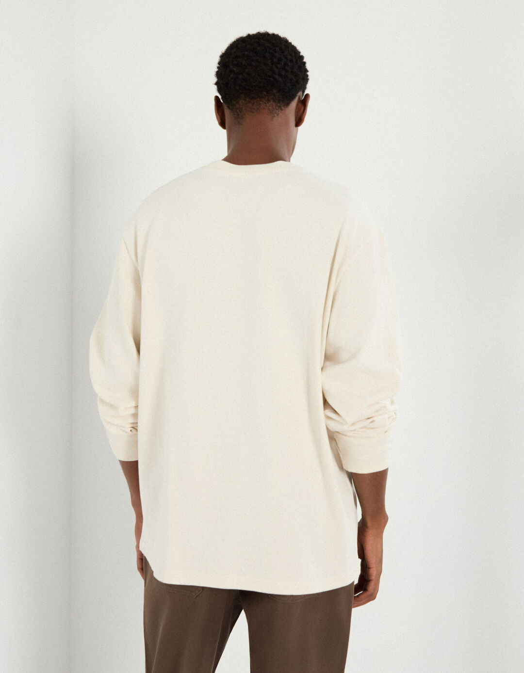 T-shirt de Manga Comprida, Homem, Cinzento Claro 