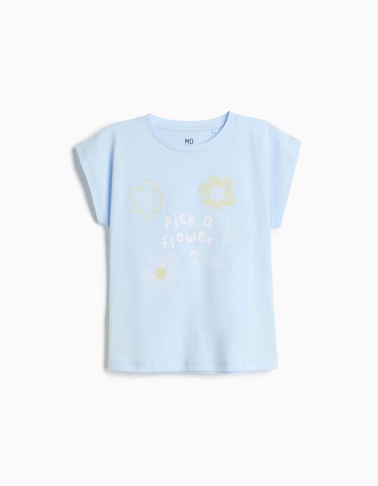 Comprar Online T-shirt Estampada, Menina, Azul Claro