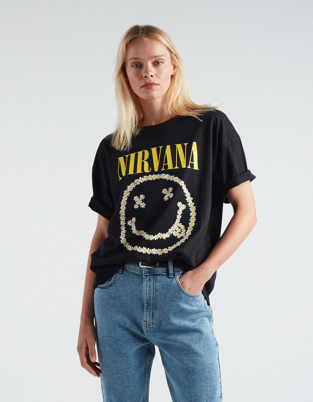 T-shirt 'Nirvana', Mulher, Preto
