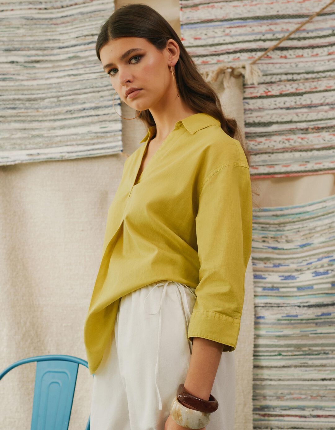 Blusa com Linho, Mulher, Verde