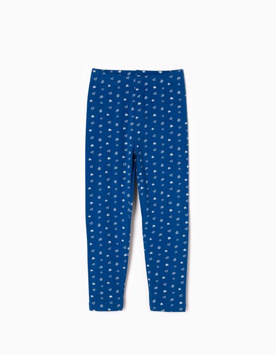 Blue Printed Leggings