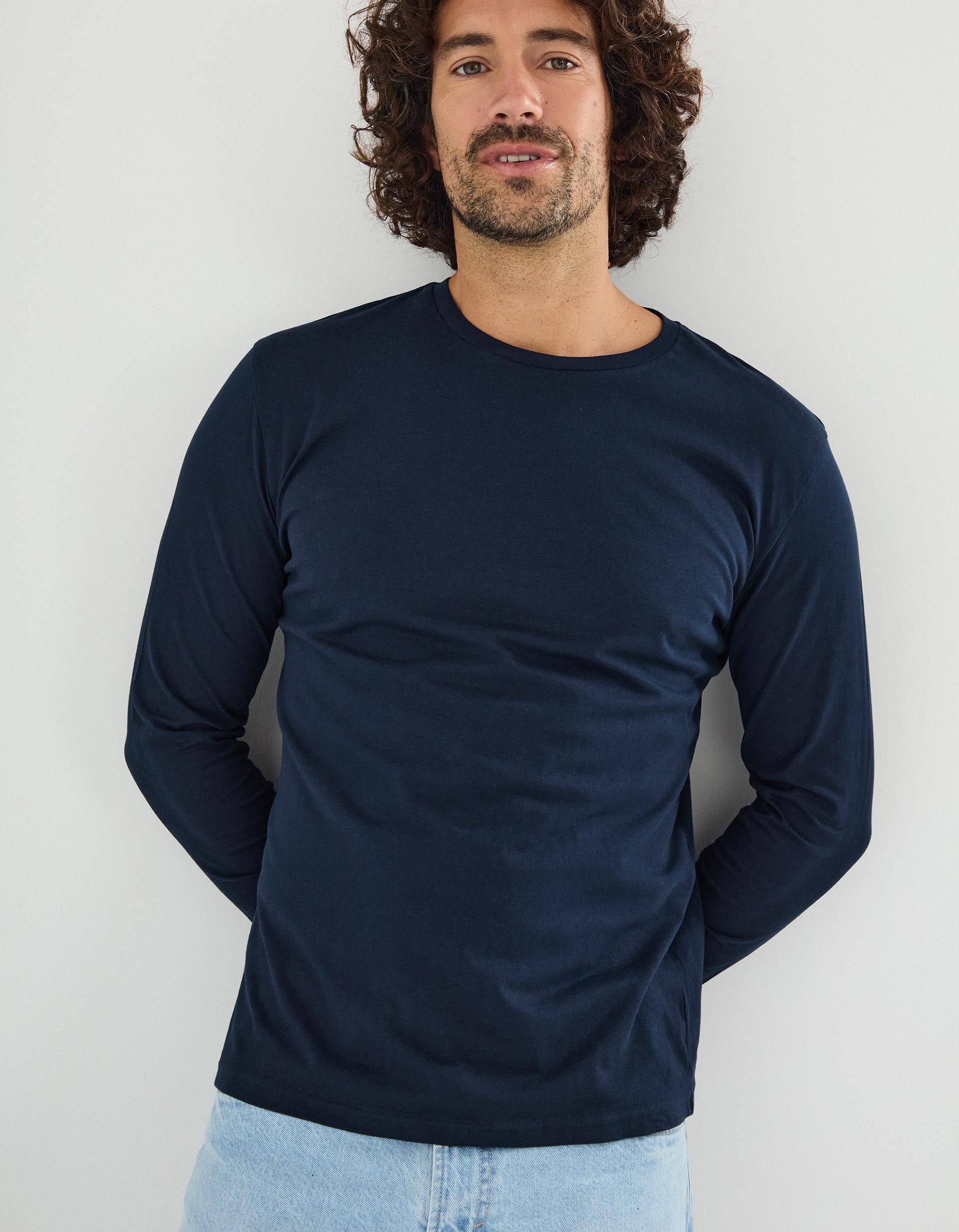 Comprar Online T-shirt Manga Comprida, Homem, Azul Escuro