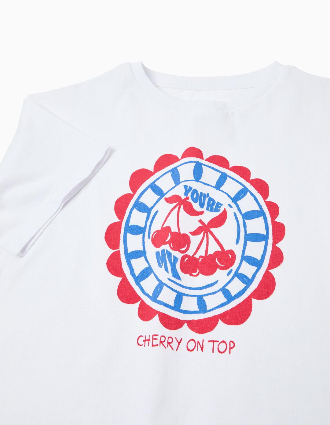 T-shirt Estampada, Menina, Branco