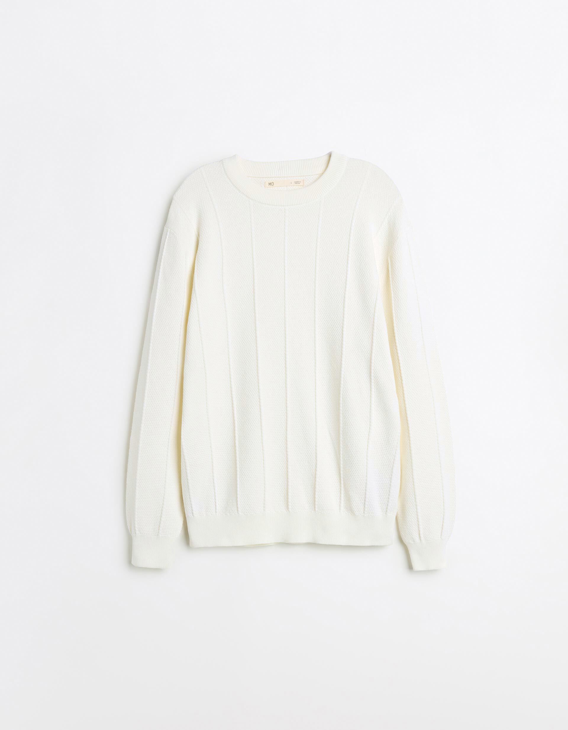 Comprar Online Camisola de Malha Jacquard, Homem, Cru