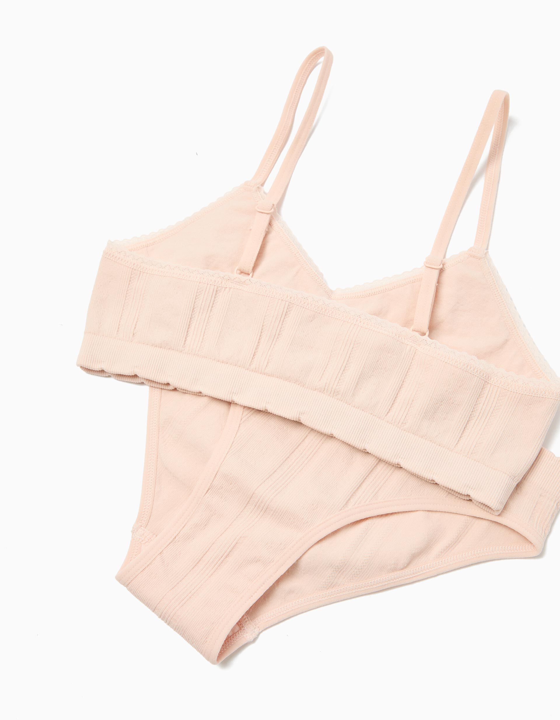Comprar Online Conjunto Soutien e Cuecas, Menina, Rosa Claro