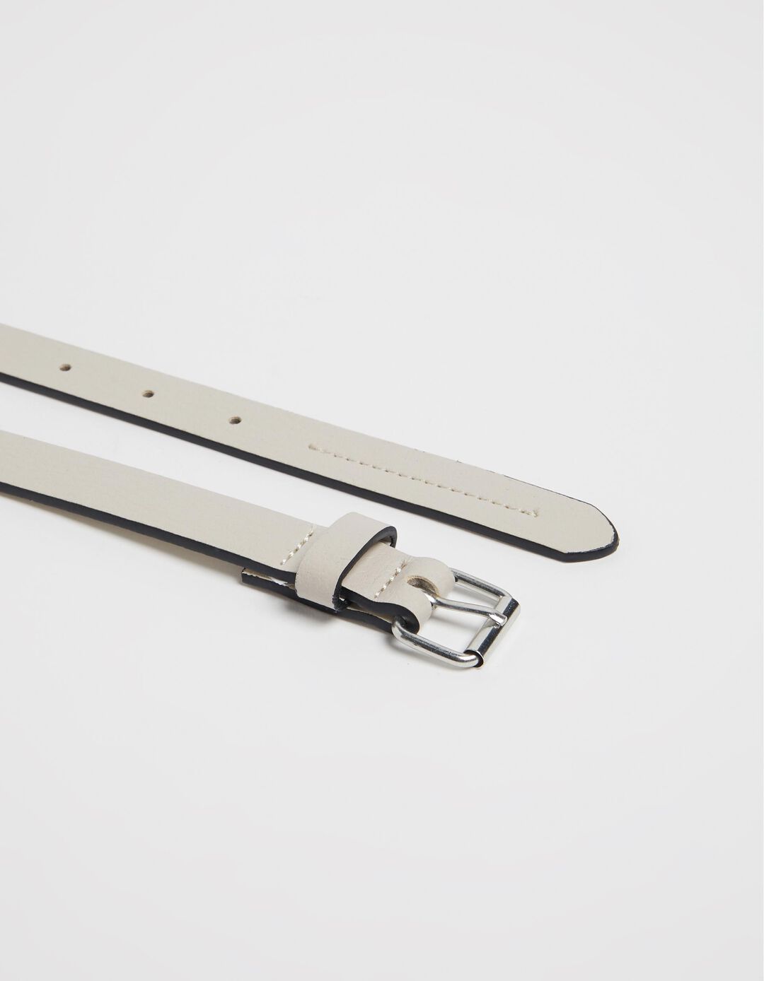 Belt with Zigzag Seams, Woman, White
