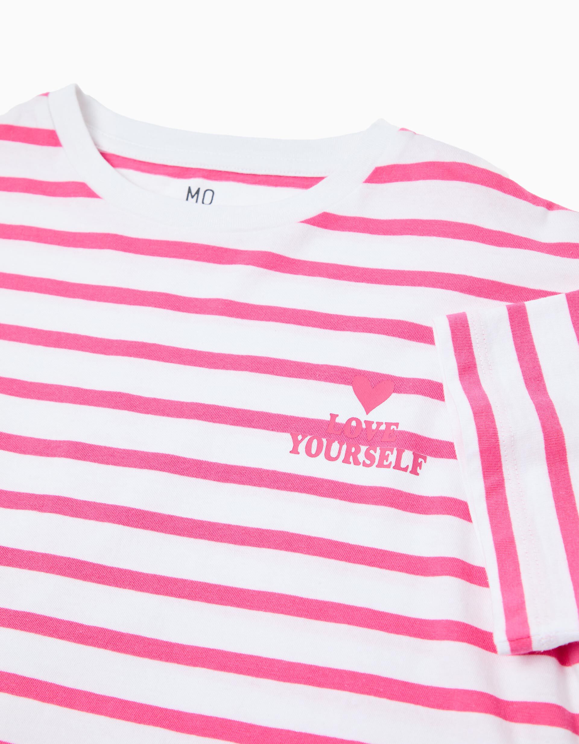 Comprar Online T-shirt Riscas, Menina, Rosa